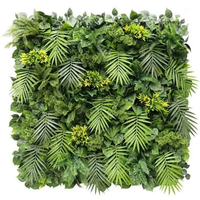 Hawaiian Ọwụwa Anyanwụ okooko osisi Artificial vetikal Ogige Green Wall Panel 40×40in 11 SQ FT – UV na-eguzogide - Ọkwa azụmahịa